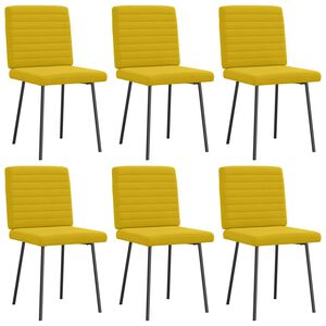 vidaXL Cadeiras de jantar 6 pcs veludo amarelo