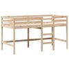 vidaXL Cama alta c/ escada e telhado 90x190 cm pinho maci&ccedil;o
