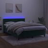 vidaXL Cama box spring c/ colch&atilde;o/LED 140x200 cm veludo verde-escuro