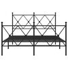 vidaXL Estrutura de cama com cabeceira e p&eacute;s 120x200 cm metal preto