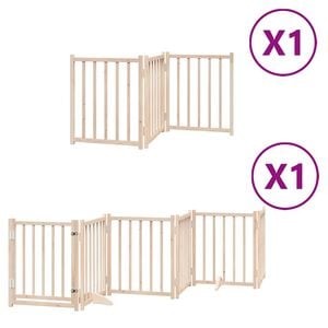 vidaXL Port&atilde;o para c&atilde;es com porta dobr&aacute;vel 9 pain&eacute;is 450 cm &aacute;lamo