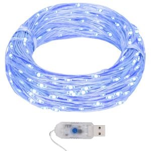 vidaXL Cord&atilde;o de micro luzes 40 m 400 LED 8 fun&ccedil;&otilde;es azul
