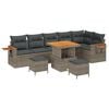 vidaXL Conjunto de Sof&aacute; de Jardim 9 unid. Cinzeto vime PE