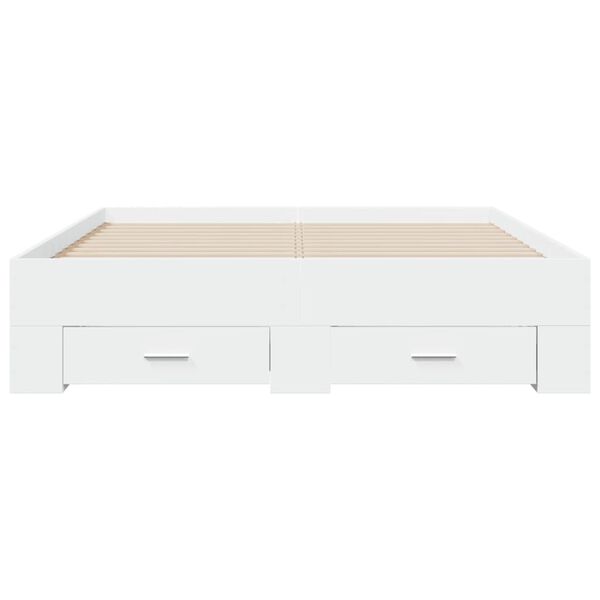 vidaXL Estrutura cama c/ gavetas 120x190cm derivados de madeira branco