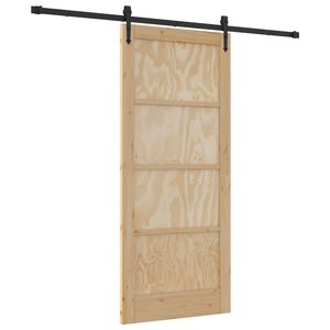 vidaXL Porta Deslizante ORKDAL 86 x 198,5 cm Madeira de Pinho Maci&ccedil;a