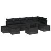 vidaXL Conjunto de Sof&aacute; de Jardim 8 pcs Preto Rattan Sint&eacute;tico