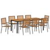 vidaXL Conjunto de Jantar para Jardim 9 pcs Cinza e Teak Natural