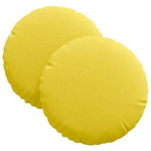 vidaXL Almofadas de Assento 2 unid. Tecido Amarelo Claro &Oslash;30 x 13 cm