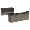 vidaXL 8 pcs conjunto sof&aacute;s de jardim c/ almofad&otilde;es vime PE cinzento