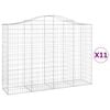 vidaXL Cestos gabi&atilde;o arqueados 11 pcs 200x50x140/160 ferro galvanizado