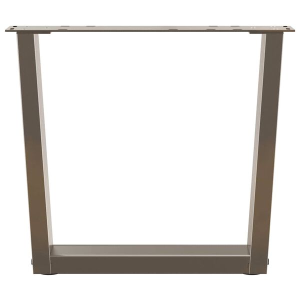 vidaXL P&eacute;s para mesa de centro em formato de V, 2 pe&ccedil;as, a&ccedil;o natural, 60x(42-43,3) cm, a&ccedil;o