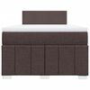 vidaXL Cama boxspring com colch&atilde;o 120x190 cm tecido castanho-escuro