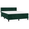 vidaXL Cama com molas/colch&atilde;o 140x190 cm veludo verde-escuro
