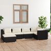 vidaXL 6 pcs conjunto lounge de jardim c/ almofad&otilde;es vime PE preto