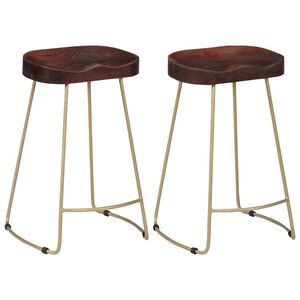 vidaXL Bancos de bar Gavin 2 pcs madeira mangueira maci&ccedil;a