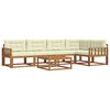 vidaXL Conjunto de Sof&aacute;s para Exterior 6 pcs Natural e Creme