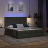 vidaXL Cama com luzes de tira LED Cinza Escuro 180 x 200 cm tecido