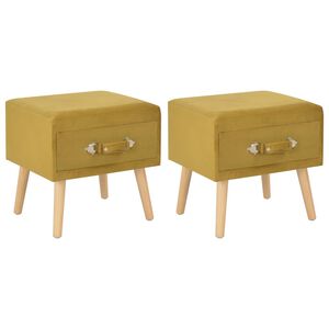 vidaXL Mesas-de-cabeceira 2 pcs 40x35x40 cm veludo mostarda