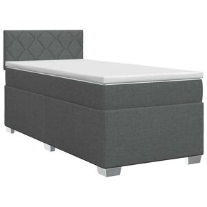 vidaXL Cama box spring com colch&atilde;o Cinzento-Escuro 90 x 190cm Tecido