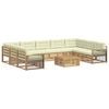 vidaXL Conjunto de Sof&aacute;s para Exterior 10 unid. Branco e Creme