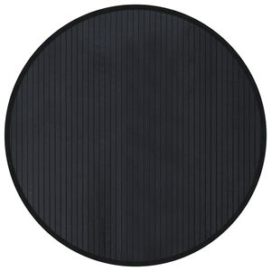 vidaXL Tapete redondo 80 cm bambu preto