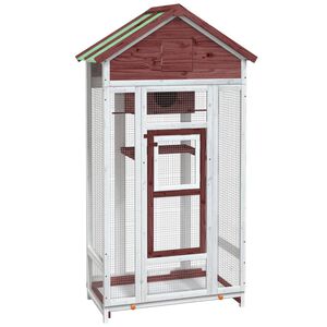 VidaXL Gaiola para p&aacute;ssaros 91,5x53x170 cm pinho maci&ccedil;o cor moca