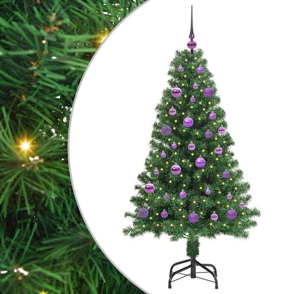 vidaXL &Aacute;rvore de Natal Artificial Verde 150 cm PVC, A&ccedil;o e Pl&aacute;stico