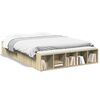 vidaXL Estrutura de cama 135x190 cm derivados madeira carvalho sonoma