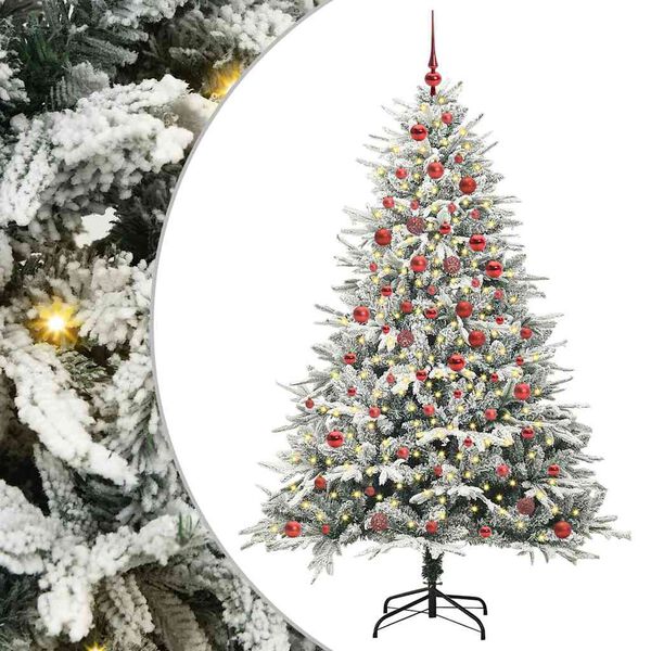 vidaXL &Aacute;rvore de Natal Artificial Pr&eacute;-iluminada com Conjunto de Bolas