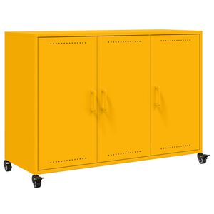 vidaXL Aparador 100,5x39x72 cm a&ccedil;o amarelo mostarda
