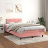 vidaXL Cama boxspring com colch&atilde;o 120x200 cm veludo rosa