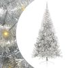 vidaXL &Aacute;rvore de Natal Artificial Pr&eacute;-iluminada Prateado 240 cm PET