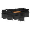 vidaXL Conjunto de Sof&aacute; de Jardim com almofada 9 pcs Preto