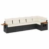 vidaXL 6 pcs conjunto sof&aacute;s de jardim c/ almofad&otilde;es vime PE preto
