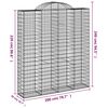 vidaXL Cestos gabi&atilde;o arqueados 3pcs 200x50x220/240cm ferro galvanizado