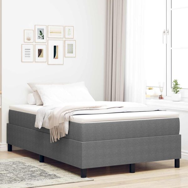 vidaXL Estrado de cama plataforma Cinzento-claro 120 x 190 cm