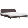 vidaXL Cama com colchão Dover 180x200 cm tecido castanho-escuro