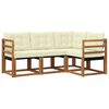 vidaXL Conjunto de Sof&aacute;s para Exterior 4 pcs Natural e Creme