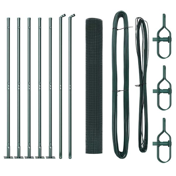 vidaXL Poste de Cerca Verde 10 x 1 m (malha de 19 x 19 mm) A&ccedil;o