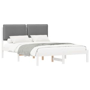 vidaXL Estrutura de Cama com Cabeceira Estofada Cinzento-claro