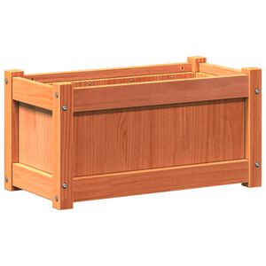 vidaXL Vaso/floreira de jardim 60x31x31 cm pinho maci&ccedil;o castanho cera