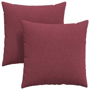 vidaXL Travesseiros de Sof&aacute; 2 pcs Vinho Vermelho 80 x 80 cm tecido