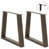 vidaXL Pés para mesa de centro em formato de V, 2 peças, aço natural, 50x(42-43,3) cm, aço
