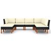 vidaXL 8 pcs conjunto lounge de jardim c/ almofad&otilde;es vime PE preto
