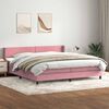 vidaXL Cama com molas/colch&atilde;o 180x210 cm veludo Rosa