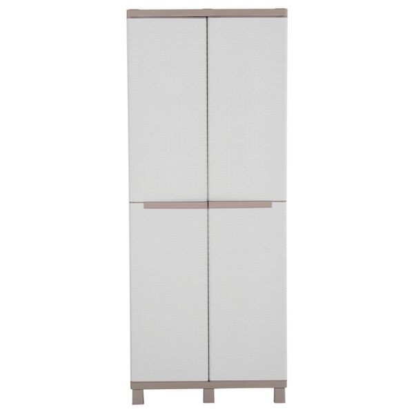vidaXL Arm&aacute;rio arruma&ccedil;&atilde;o c/ 2 portas 68x37,5x170 cm cinza-claro e bege