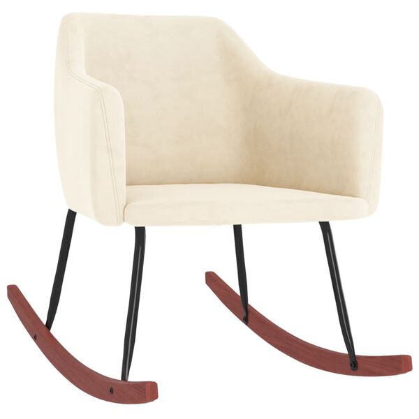 vidaXL Cadeira de baloi&ccedil;o veludo cor creme