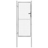 vidaXL Port&atilde;o de jardim em a&ccedil;o galvanizado 105x200 cm prata