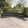 vidaXL 9 pcs conjunto lounge de jardim c/ almofad&otilde;es vime PE preto