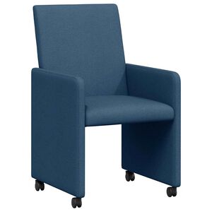 vidaXL Cadeiras de Jantar com Rodas 2 pcs Azul 57 x 66 x 94 cm tecido